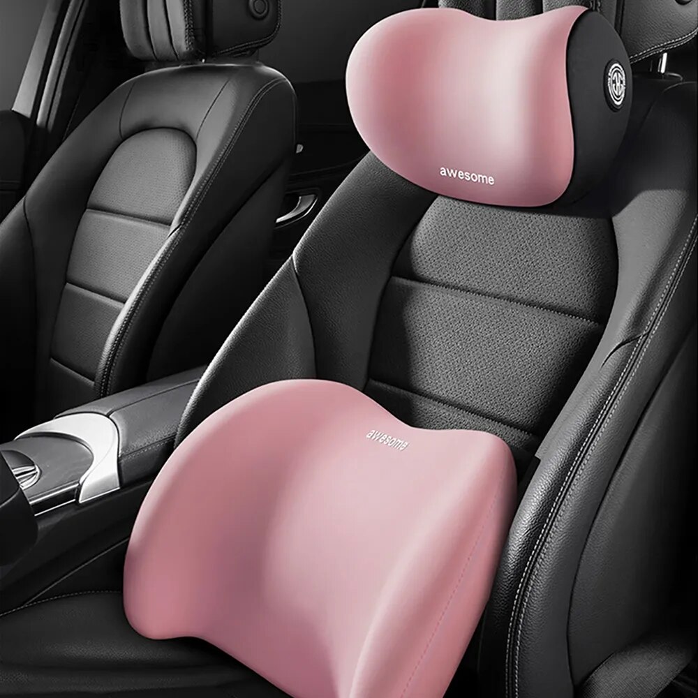 Car Pillow Headrest Neck Pillow Memory Foam Cervical Lumbar Support Car Headrest Back Pad Back Pillow Office Car Interior Acces