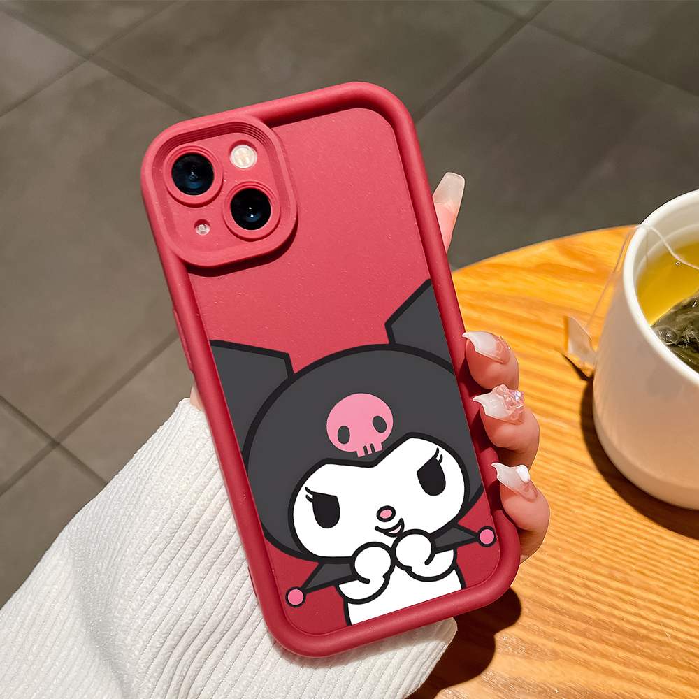 ZCSIBORUI for Samsung A06 Back Cover Cute Kuromi Pattern Soft Camera Protection Rubber Square Ladder Phone Case.