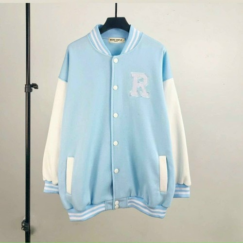 Áo Khoác Cardigan In Logo Thêu Chữ R Phối Tay Trắng Siêu Xinh ROSS FASHION