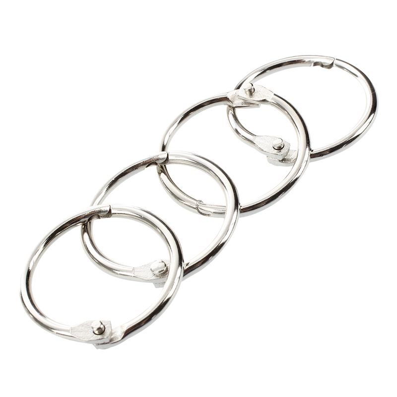 50 Pcs Staple Book Binder 30mm Outer Diameter Loose Leaf Ring Keychain