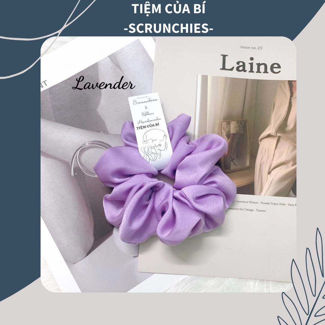 [Hàng thiết kế] Scrunchies cột tóc handmade size to vải lụa cao cấp