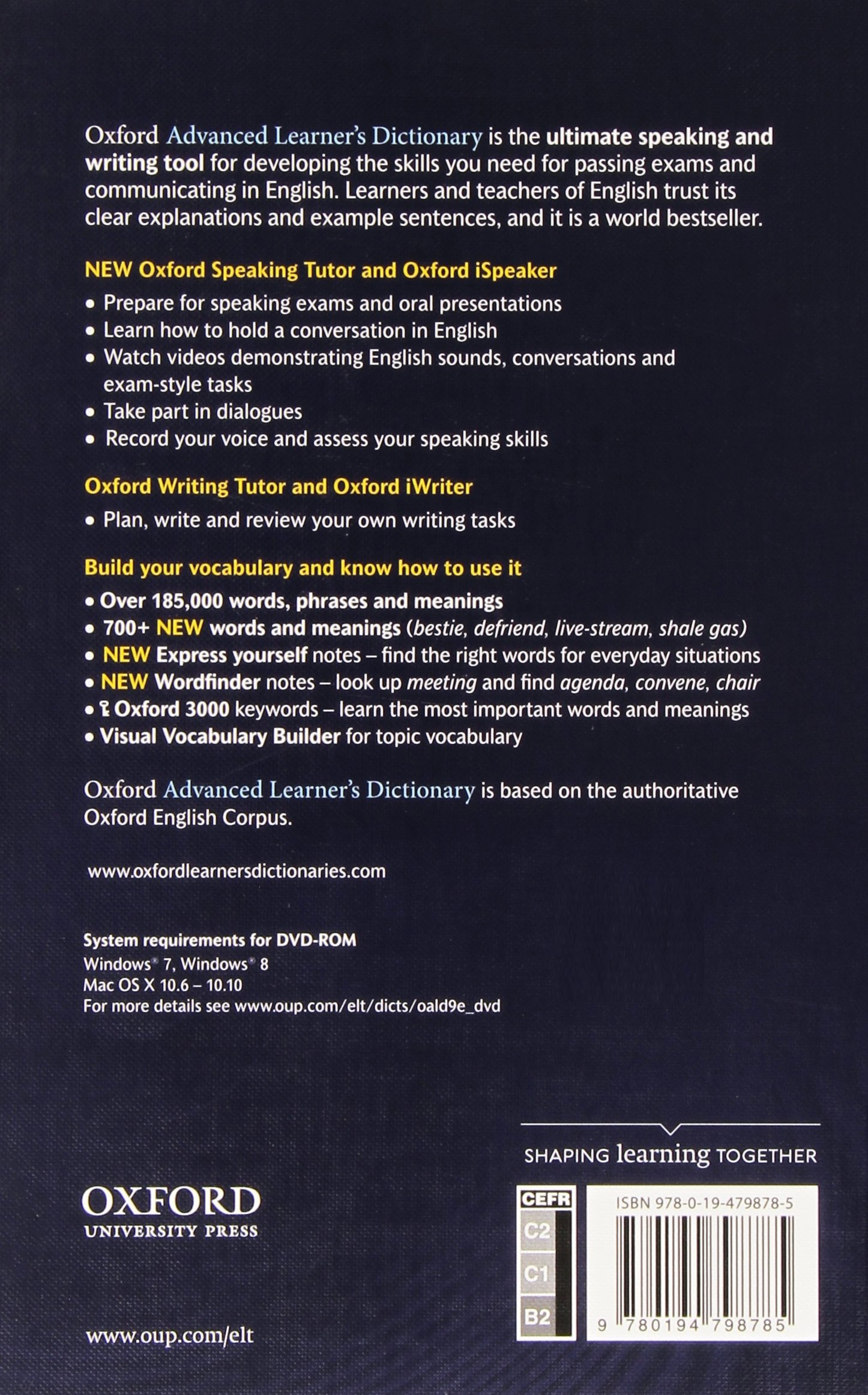 Oxford Advanced Learner's Dictionary, 9th Edition - Hardback with DVD-ROM