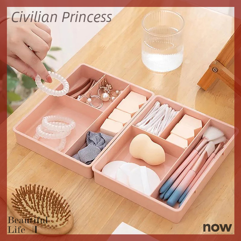 [Civilian] Desk Drawer Organizer Stackable Multi-cell Desktop Storage Bin Tray Multi-Purpose Divider Container for Household Office Home