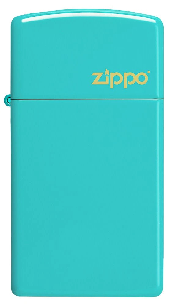 Bật Lửa Zippo 49529ZL Slim® Flat Turquoise Zippo Logo