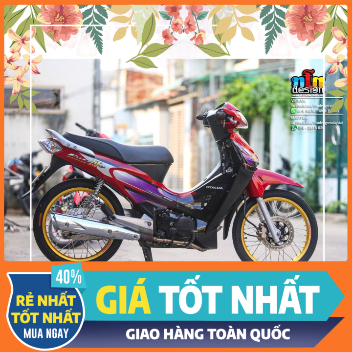 Tem Rời Dán Xe Future 2 Mẫu Zin Đỏ Tím Đen