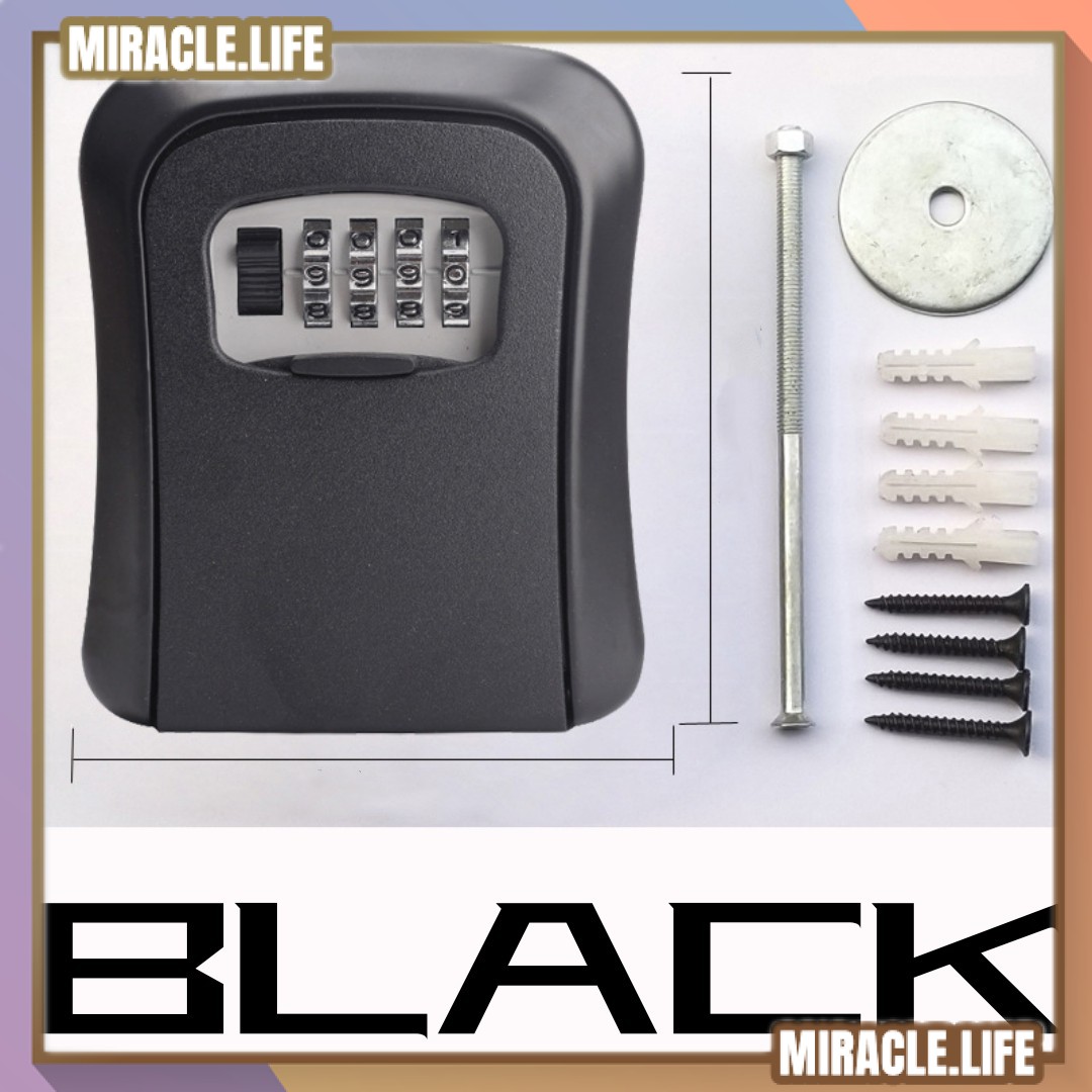 Resettable 4 Digits Password Safe Key Box Wall Mounted Safety Storage