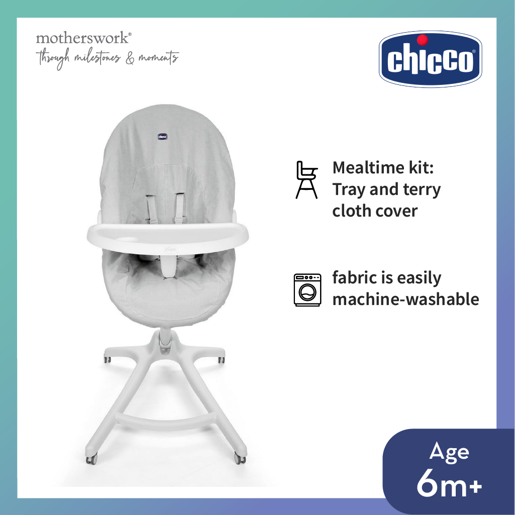  Chicco Baby Hug 4 in1 Meal Kit (High Chair Tray+ Terry Cloth  Cover) : Baby