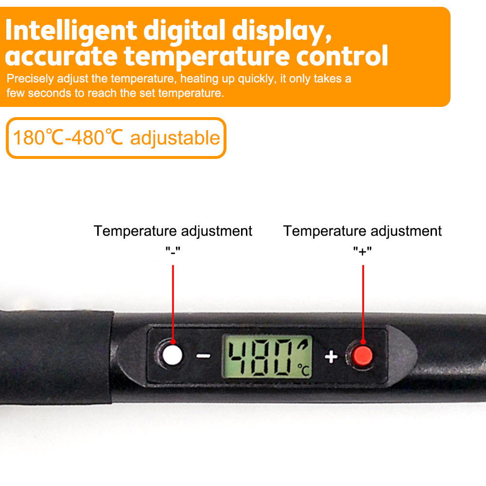 Diymore 80W Màn hình hiển thị kỹ thuật số có thể điều chỉnh nhiệt độ và nhiệt độ không đổi hàn điện Bộ sắt, nội bộ sưởi ấm hàn điện bút, chúng tôi/rắc cắm Châu Âu