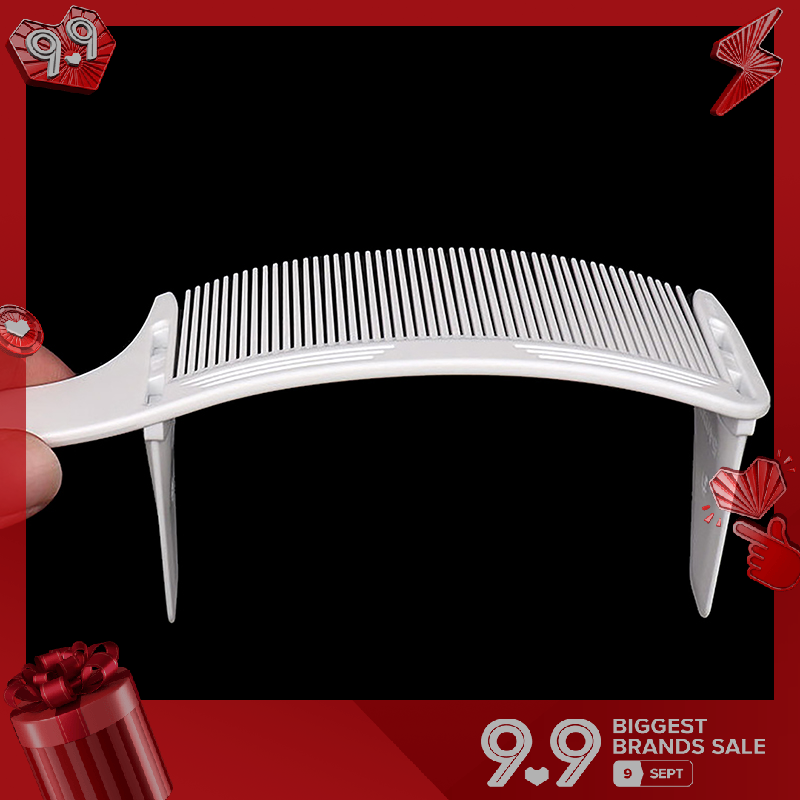 💖【Lowest price】Refreshing Cong Tóc Cắt Cắt Arced Lược Thợ Cắt Tóc Phẳng Top Cắt Tóc Lược Bàn Chải Làm Tóc Công Cụ Cắt Tóc Lược Bộ