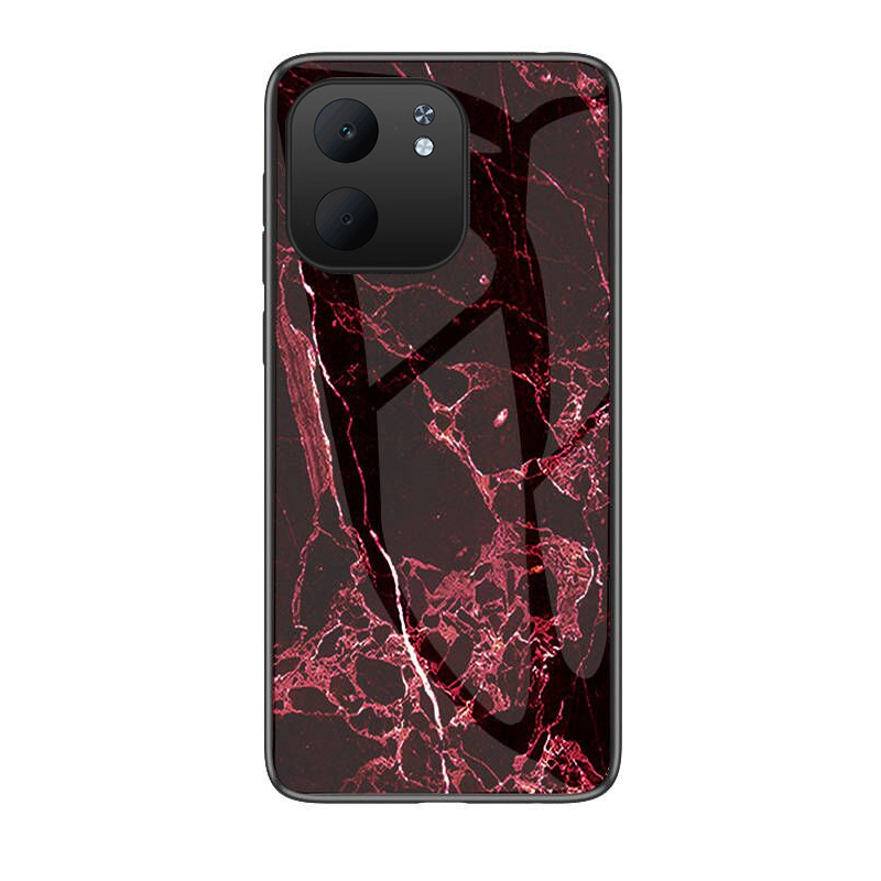 For Oppo A5X Phone Case Fashion Marble Pattern Phone Case Tempered Glass Protected Soft Silicone Bumper for OPPO A5X Cover Casing HP. 