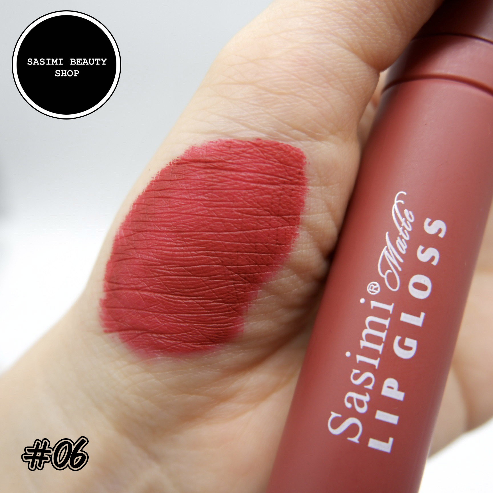 SASIMI Matte Lip Gloss ลิปจิ้มจุ่ม เนื้อแมทต์ สีสวย เนื้อเนียนนุ่ม 6เฉด