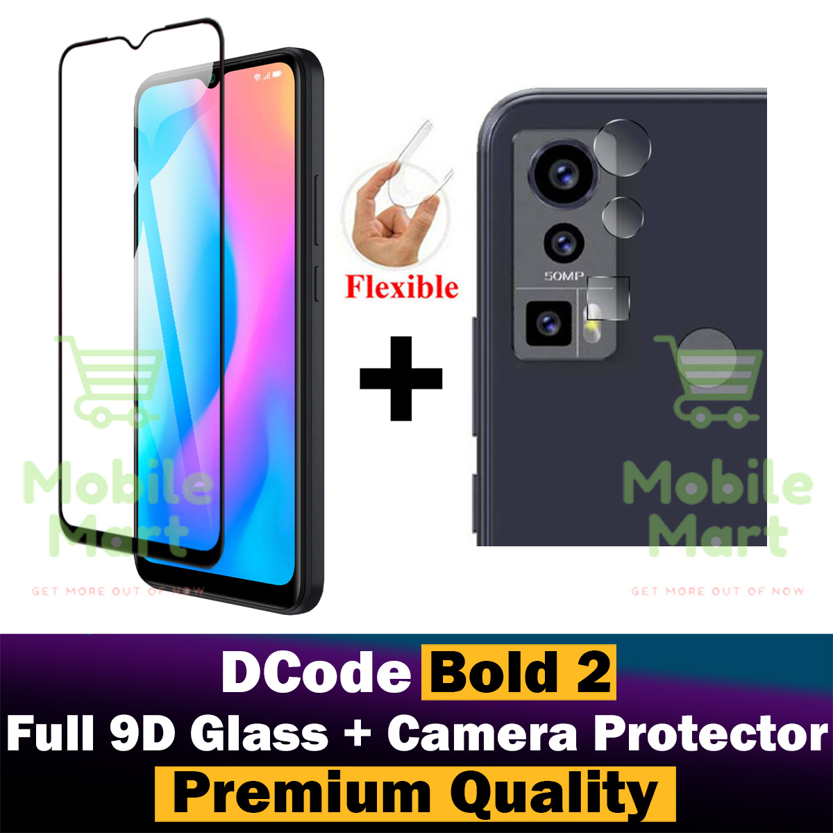 D Code Camera Dcode Bold 2 Protective Combo Deal: Premium Full Coverage Glass ...