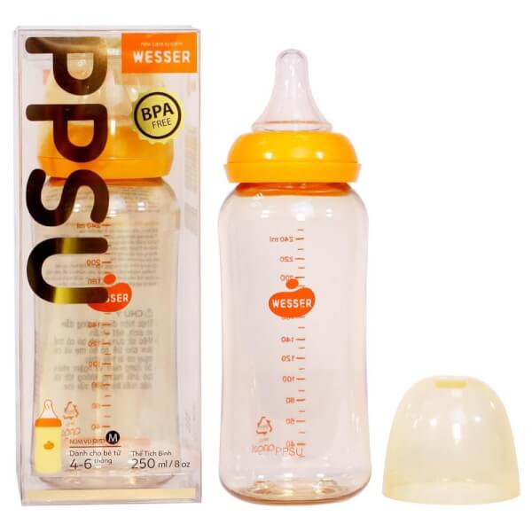 Bình Sữa Wesser PPSU Cổ Hẹp 60ml/140ml/250ml