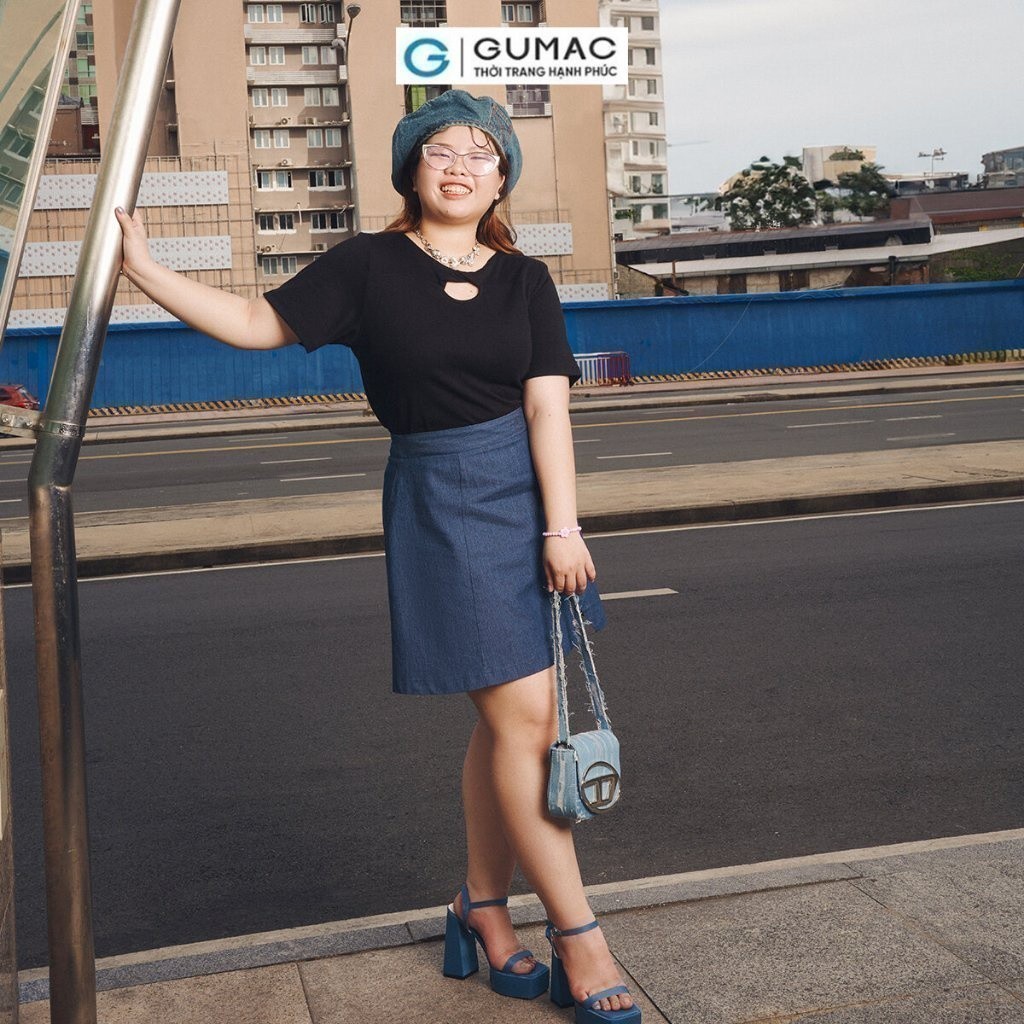 [25 - 29.4 |Voucher 8-12%] Áo thun nữ bigsize cổ xoắn thời trang GUMAC ATD10037