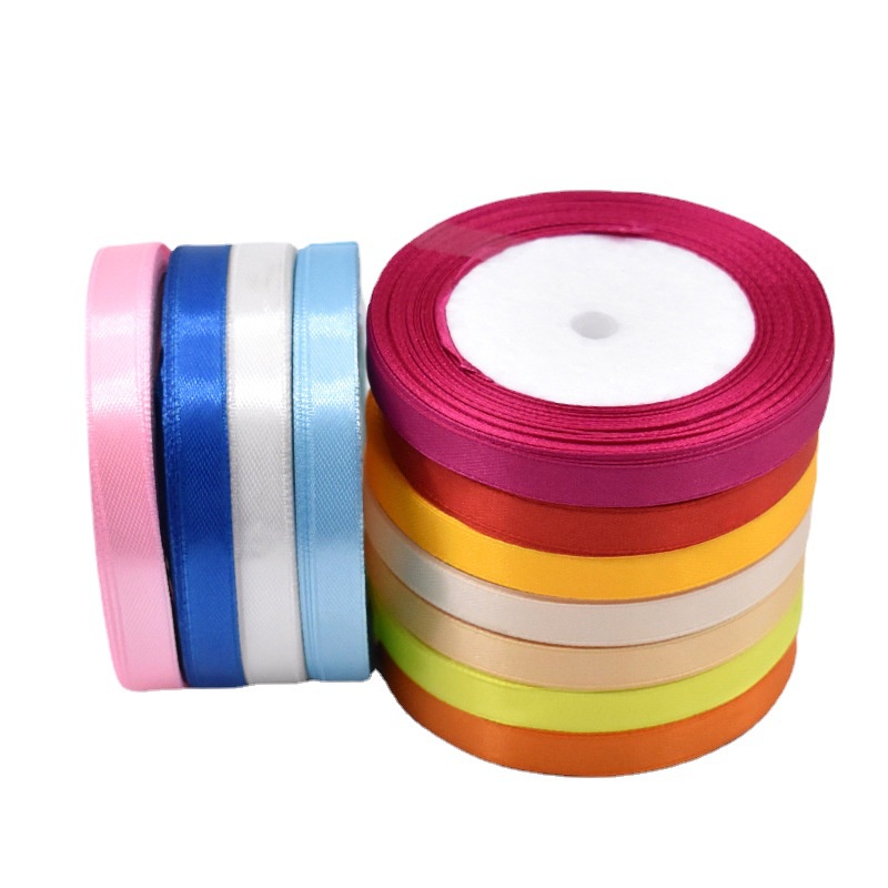 Cuộn ruy băng lụa trơn bản 1cm dài 22m