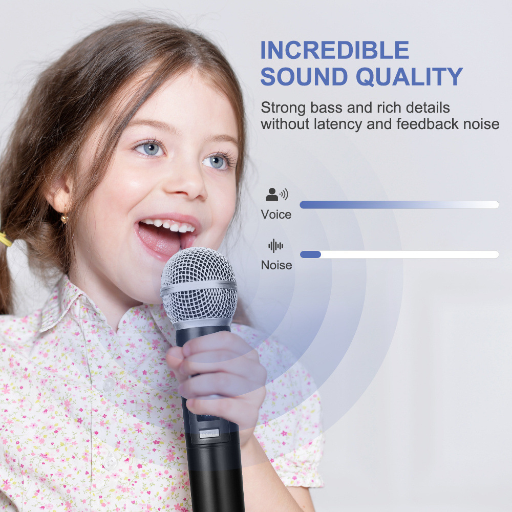 KEBIDU Micro karaoke Micro cầm tay không dây với bộ thu sạc cho tiệc cưới