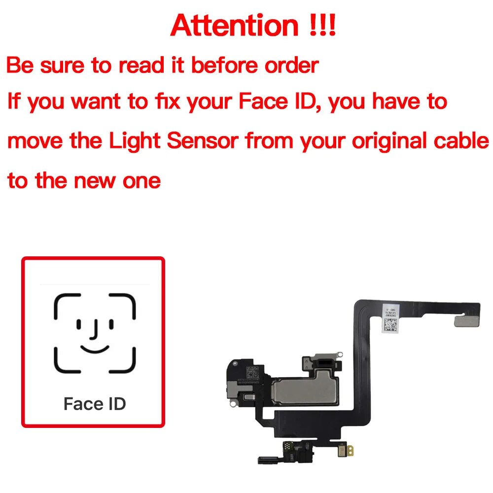 Ear Speaker Earpiece Flex Cable For iPhone 7 7P 8 Plus X XR XS MAX 11 12 Mini Pro Max Replacement Parts. 