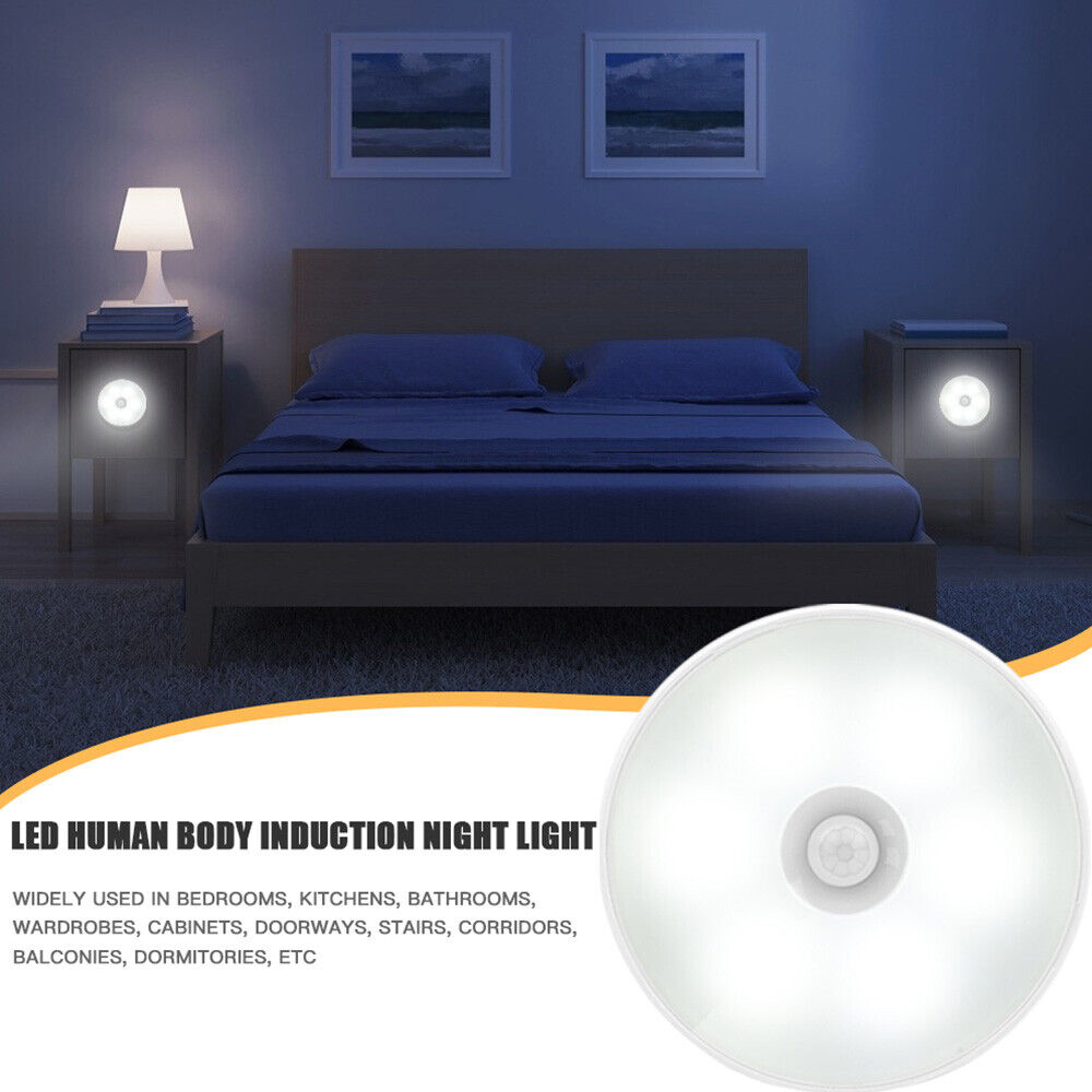 Motion Sensor LED Night Light Body Induction Lamp USB Rechargeable Wall ...