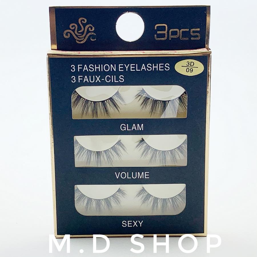 [HCM]Lông Mi Chồn 3D-09 Loại Cao Cấp - Hộp 3 Cặp Mi