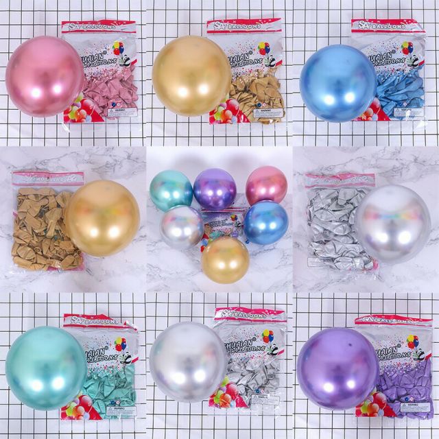 Set 50 bong bóng siêu nhũ 10 inch