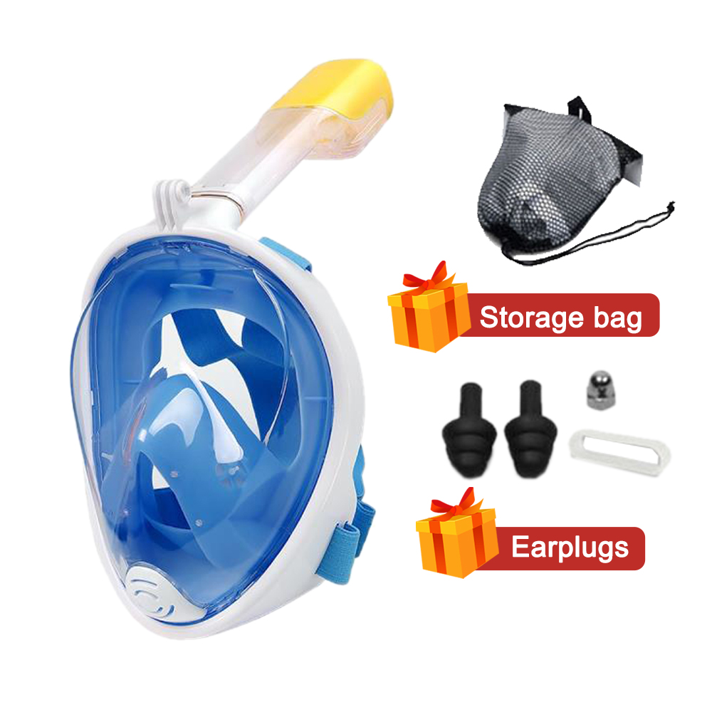 Underwater Snorkeling Full Face Swimming Mask Anti Fog Set Scuba Diving ...