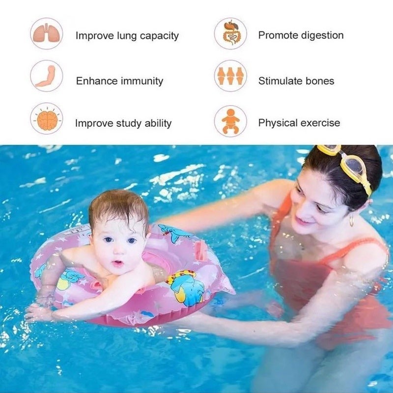 Kids Swimming Ring Cartoon Animal Float Seat Inflatable Safety Aid Pool Summer Water Toy for Training New-born Baby. 