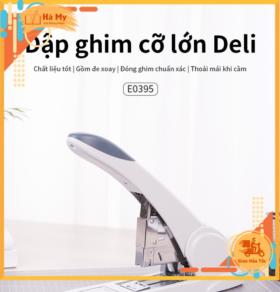 Dập Ghim Đại Deli Cỡ Lớn - Dập Tối Đa 60 & 210 Trang, Chất Liệu Kim Loại Chắc Chắn