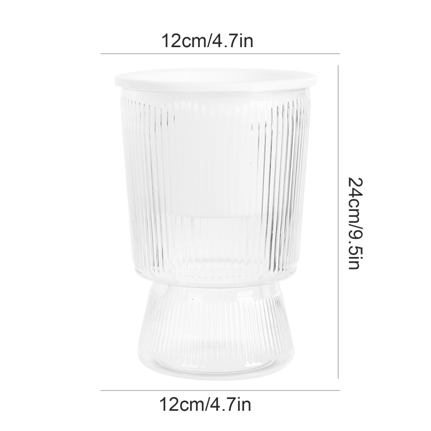 Lazy Self-Watering Flowerpot Automatic Water Absorption Succulent Aquaculture Transparent Round Plastic Hydroponic Flower Pot