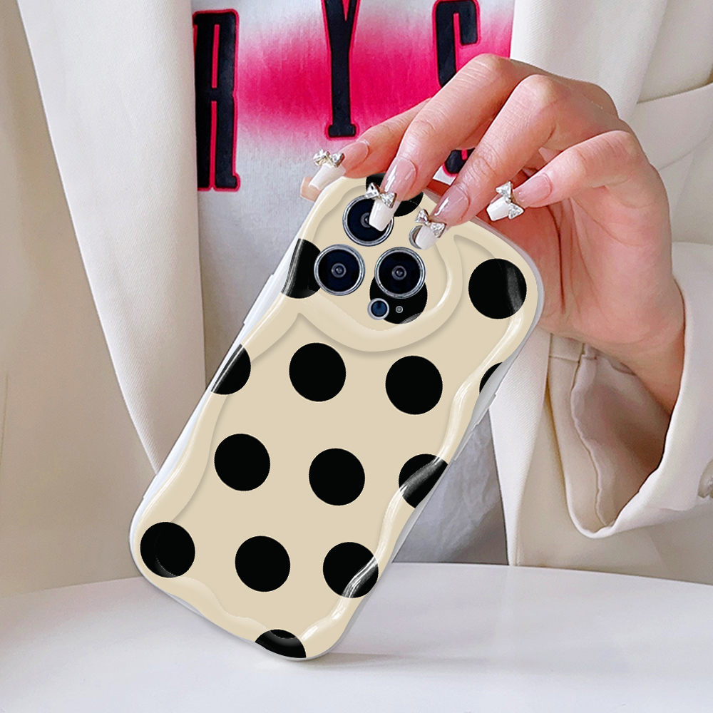 UCUC%20for%20Samsung%20A16%205G%20Back%20Cover%20Black%20Dots%20Cream%20Texture%20Wavy%20Edge%20Soft%20Silicone%20Phone%20Case%20-%20Image%208