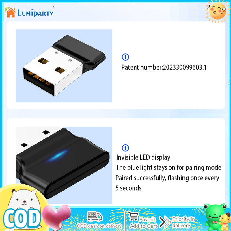 Bluetooth-compatible 5.3 Adapter Usb Wireless Audio Receiver Transmitter Dongle For Desktop Computer Laptop