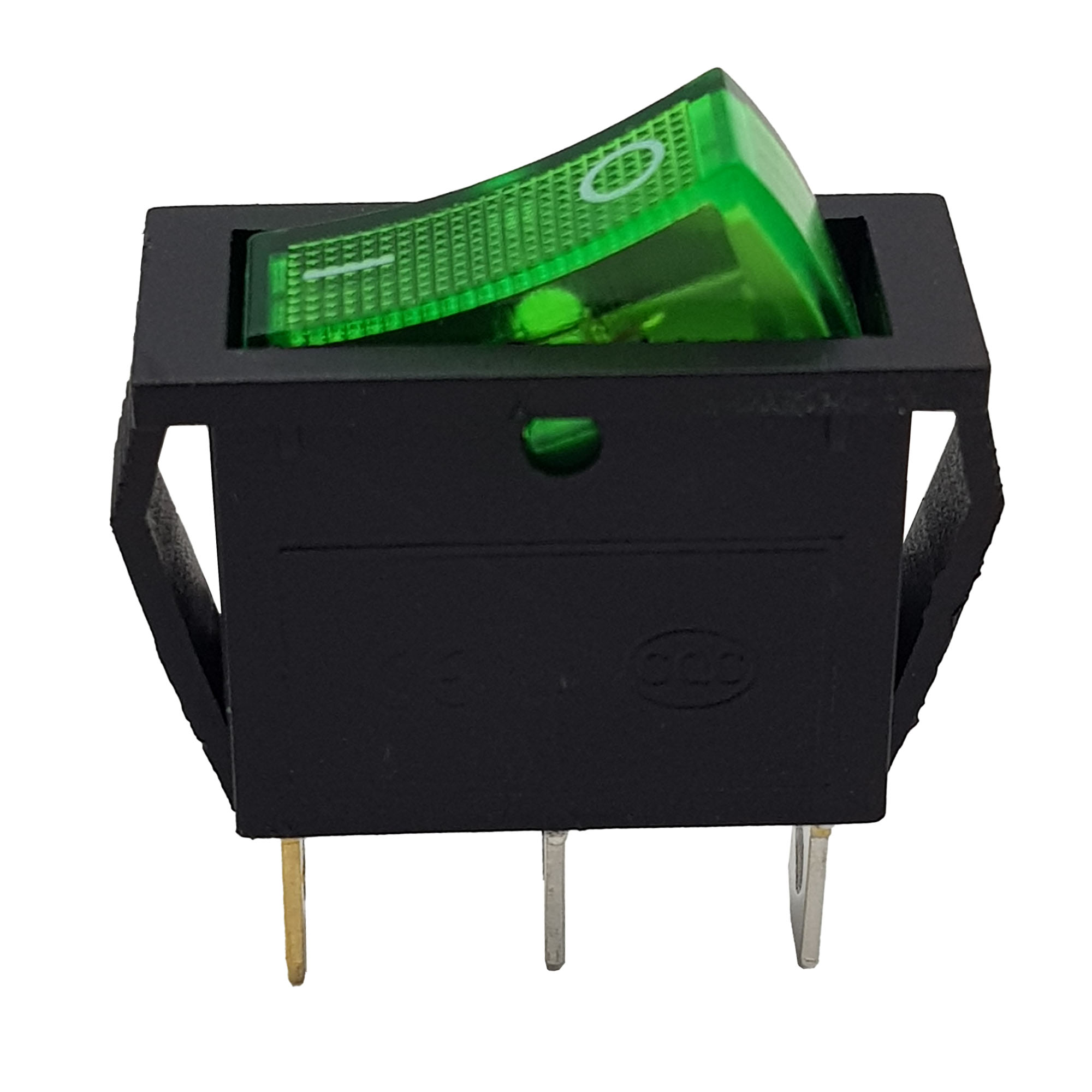 2 Công tắc bập bênh có đèn KCD3-101N (xanh)