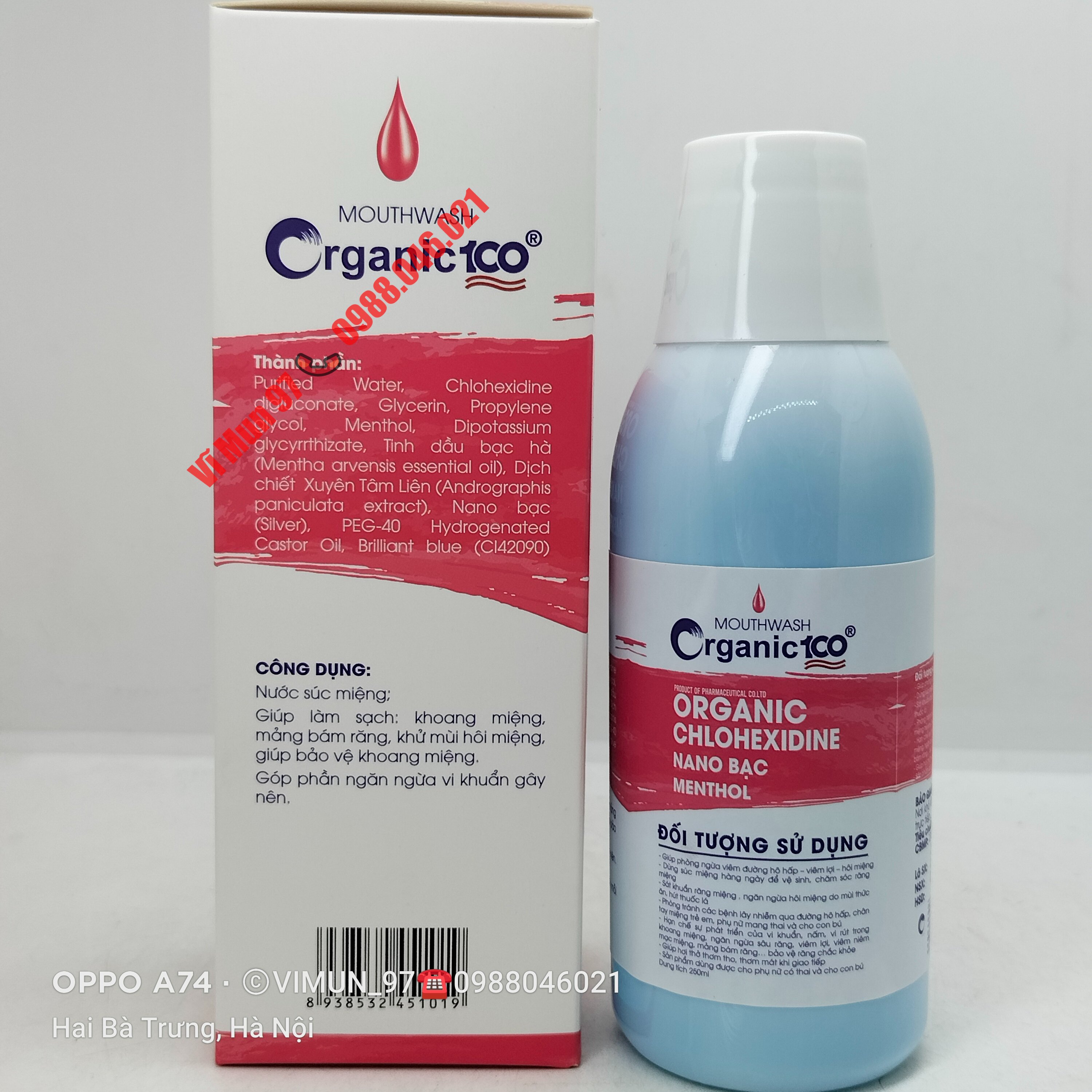 Nước súc miệng Organic 100 chai 250ml