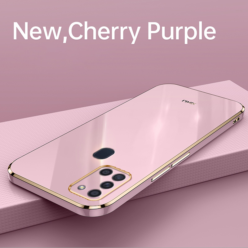 YBD Plating phone Case For Samsung Galaxy A21S Casing Precise Camera Protection cases Luxury Straight Edge Cover