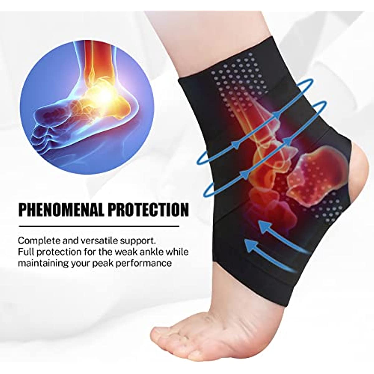 Hàng sẵn có 1PC Băng hỗ trợ mắt cá chân có thể điều chỉnh được bó mắt cá chân Băng cố định bảo vệ để chạy bóng đá bóng rổ dệt kim băng gym quai đeo mắt cá chân