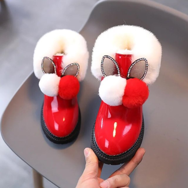 Girls' Snow Boots Winter New Fashion Baby Short Boots Cotton Thickened Warm Cotton Boots Children's NON-SLIP Plush Cotton Shoes