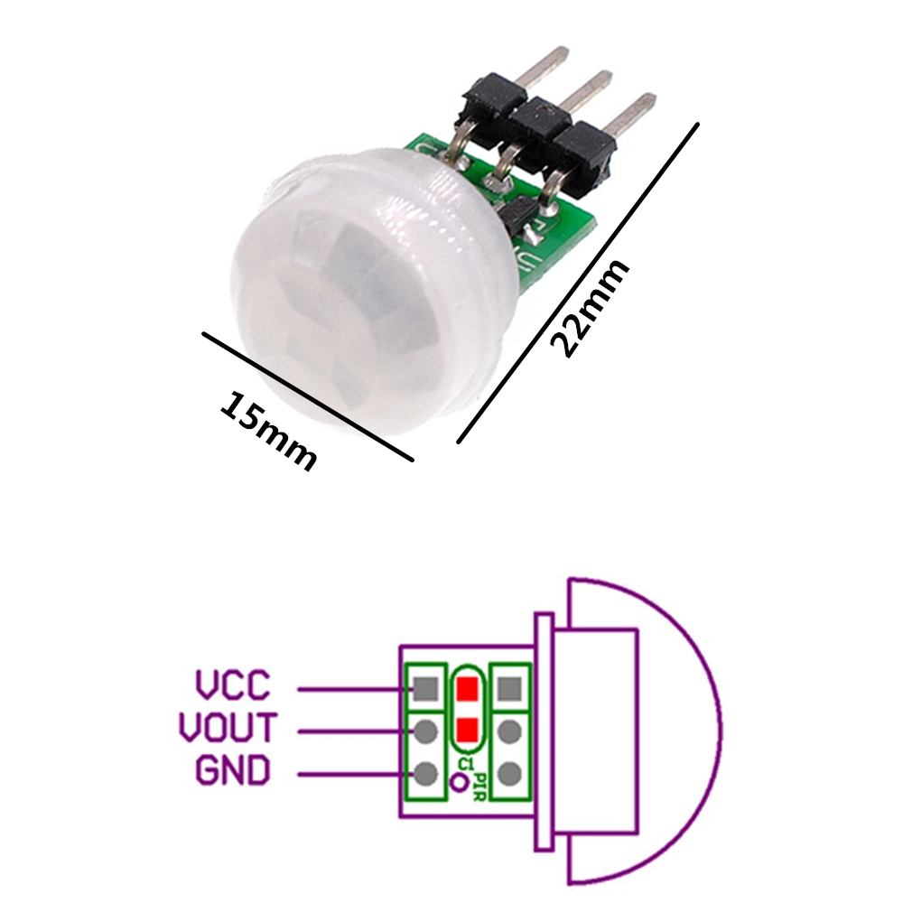 【TopazTrove】SR501 SR505 SR602 AM312 Adjust IR Pyroelectric Infrared Mini Switch Module Motion Sensor Module for arduino. 