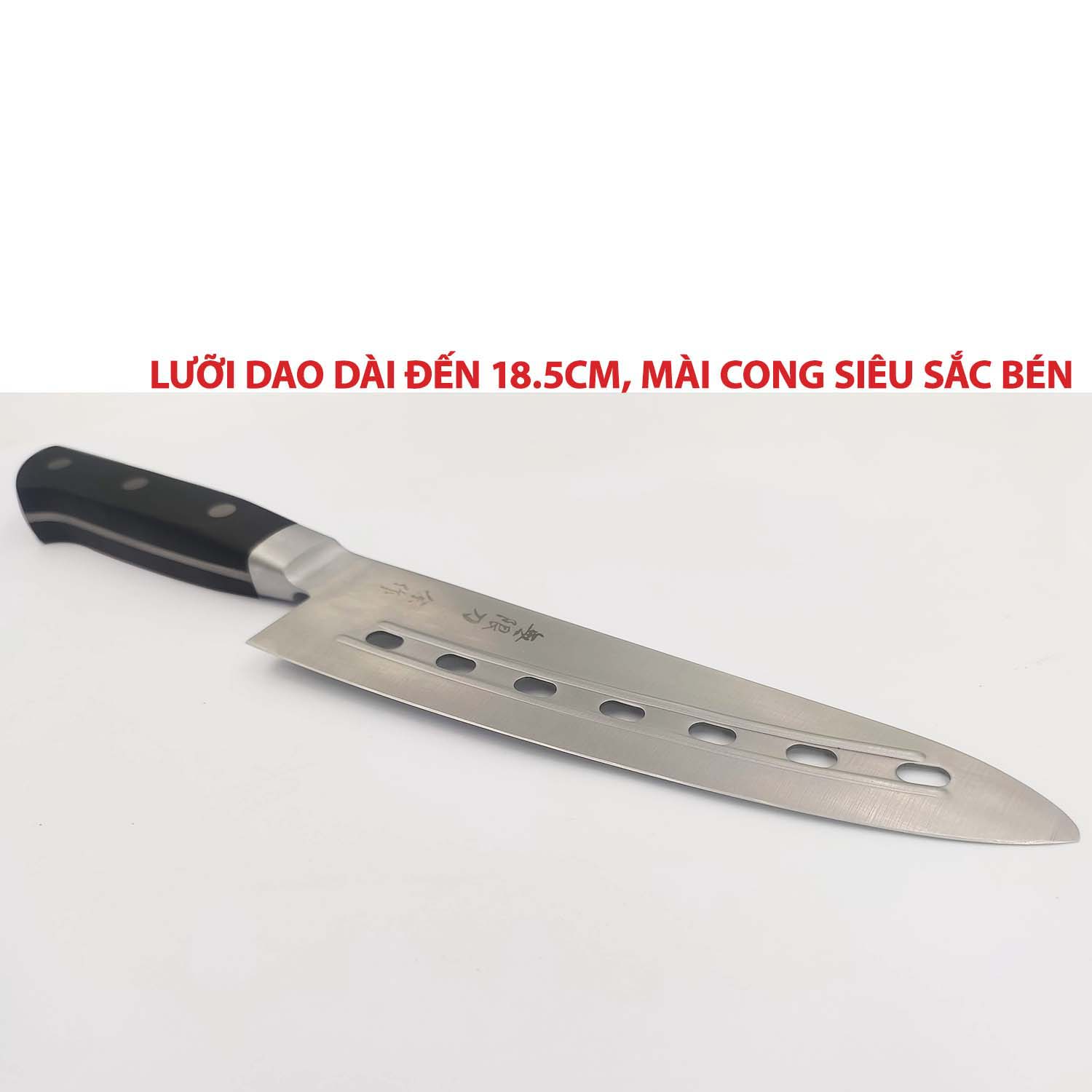 Dao thái có lỗ Nhật Bản cao cấp lưỡi 18.5cm tiêu chuẩn Nhật Bản Dao-B