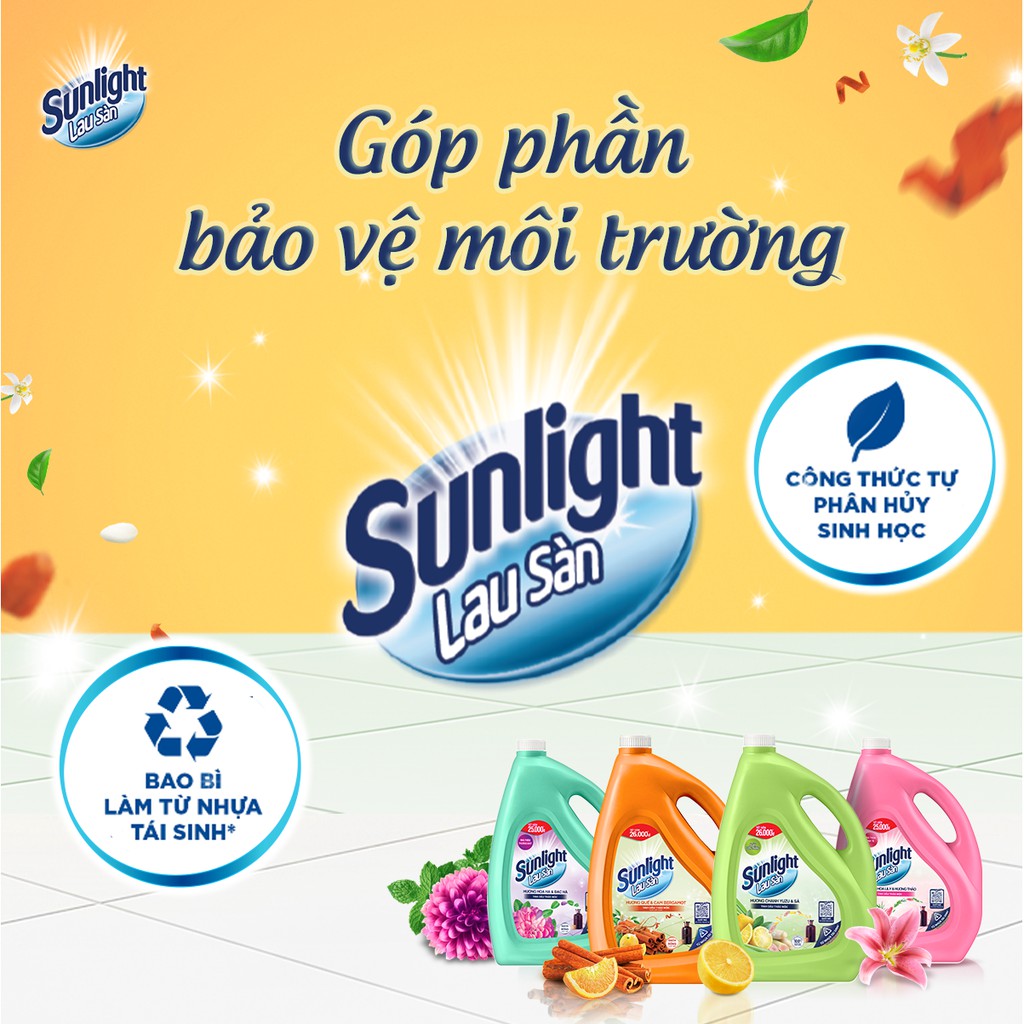Nước Lau Sàn Sunlight Thiên Nhiên Quế & Cam - Can 3.6Kg