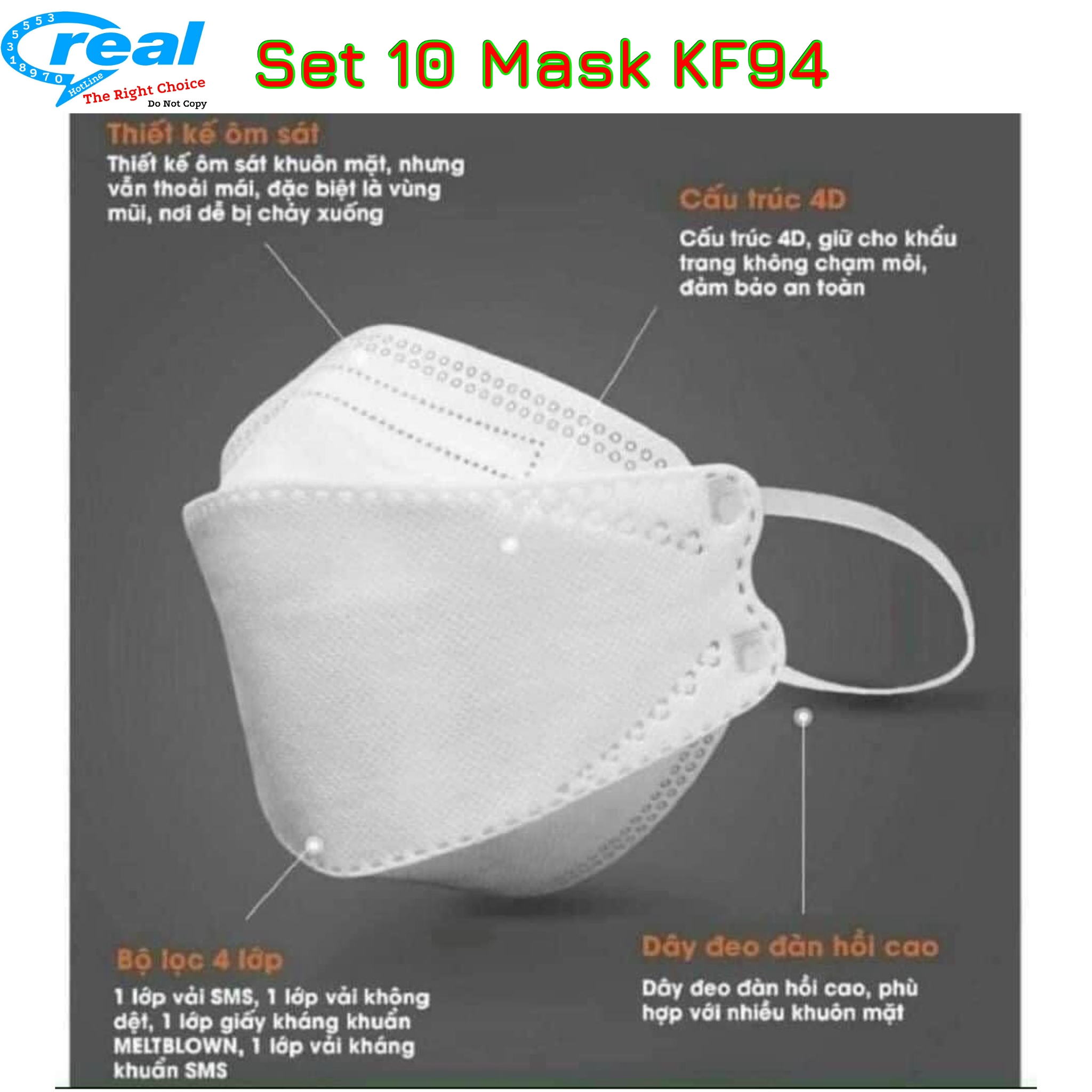 Set 10 khẩu trang 94 ,khẩu trang thời trang kf94 phong cách hàn quốc