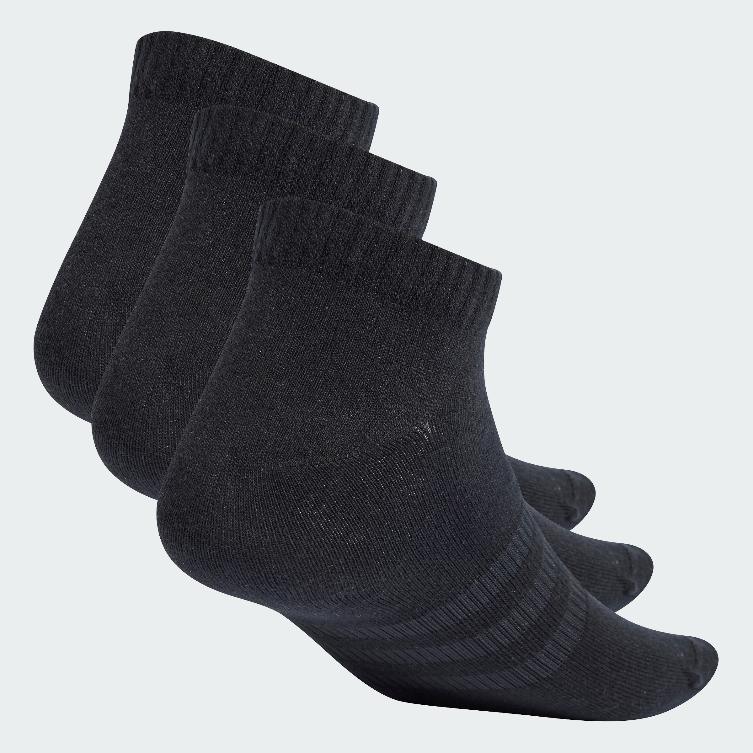 Adidas phong cách sống bộ 3 đôi tất cổ thấp mỏng nhẹ sportswear unisex đen ic1336