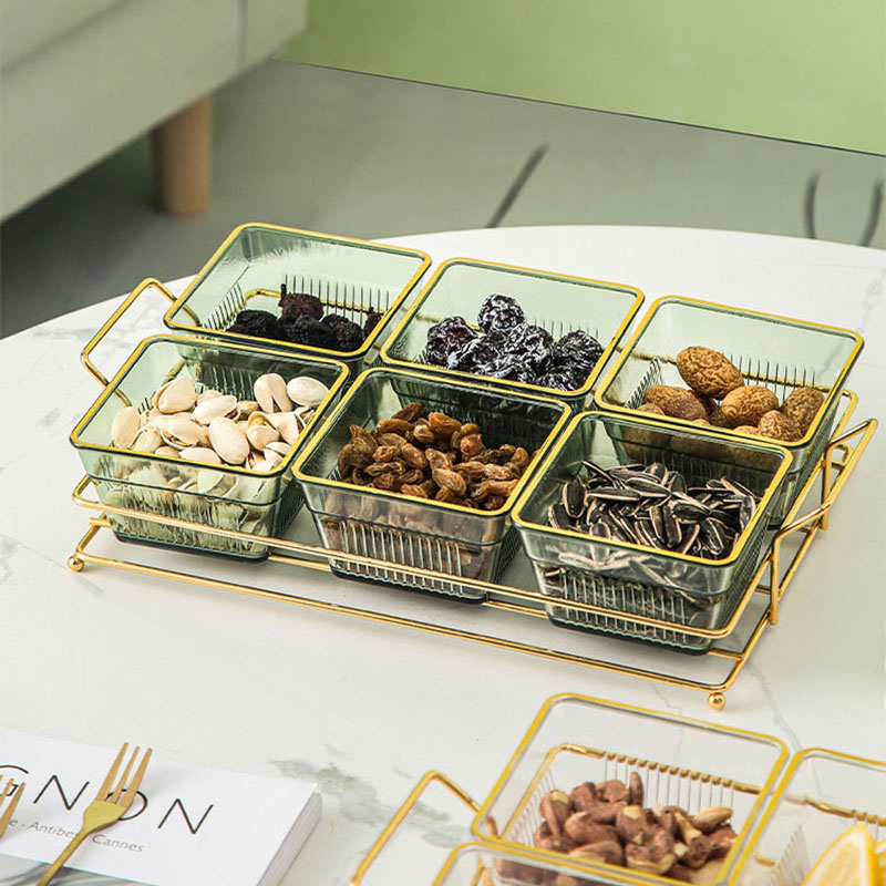 Transparent frame dried fruit bowl fruit bowl nut dried fruit bowl snack tray storage box tea snacks.