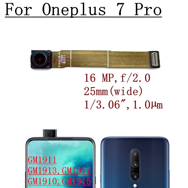 Front Camera For OnePlus 6 6T 7 7T Pro Original Selfie Frontal Camera Module Facing View Spare Parts. 