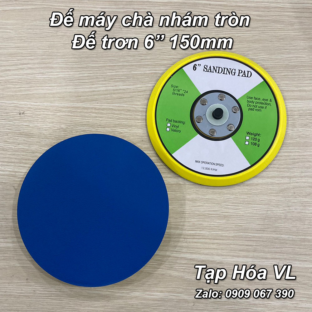 Đế máy chàm nhám tròn hơi 5 Inch (125mm)/6 Inch (150mm) - (Đế Gai/đế trơn)