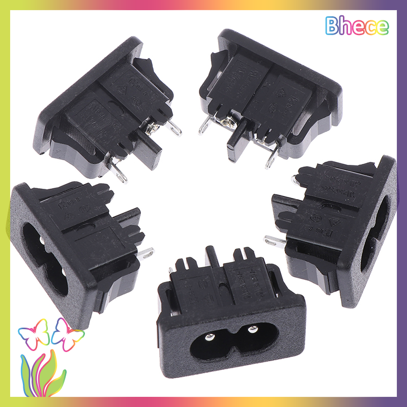 Bhece 5Pcs New AC250V 5A 2Pin AC power socket Mount Female Socket