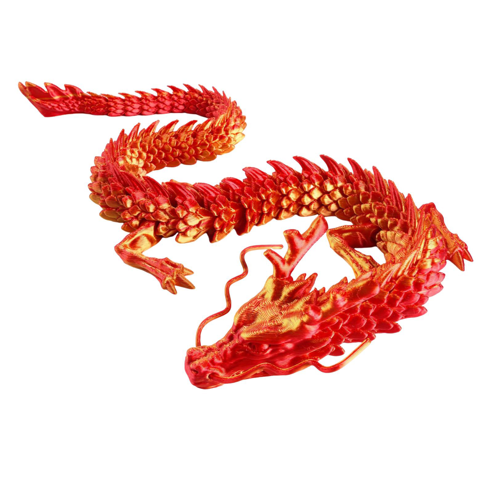 Microgood 3D Printing Chinese Dragon Figurine Movable Joint Miniature Zodiac Dragon Model Resin Craft Ornament Cute Animal Model Decoration for Car Home Office