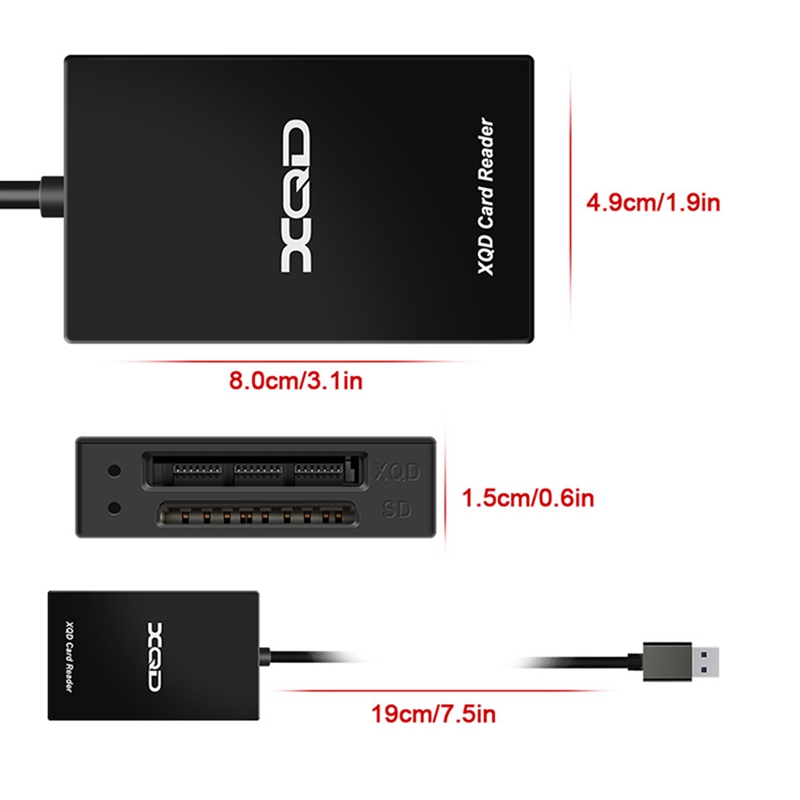 Type C USB 3.0 SD XQD Memory Card Reader Transfer M/G Series for OS Windows Computer