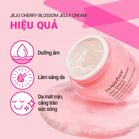BỘ KEM DƯỠNG TRẮNG DA/ Bộ Dưỡng Ẩm, Trắng Da Chiết Xuất Lá Hoa Anh Đào Innisfree Jeju Cherry Blossom Cream Duo, Hanacosmetics