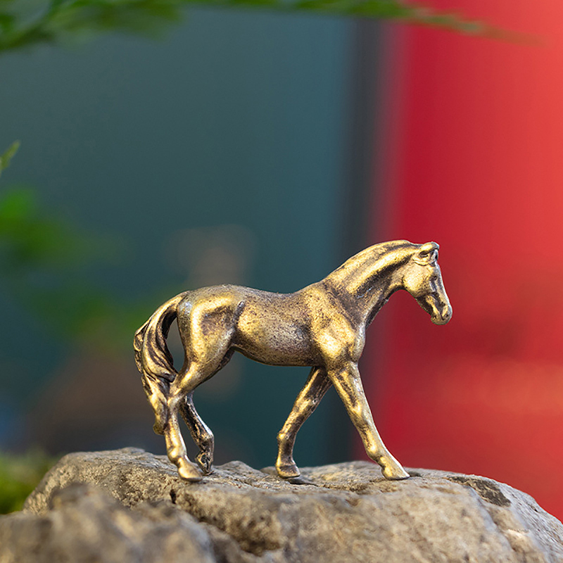 【Best value】 Solid Long Tail Horse Figurines Miniatures Ornaments Maoxiu.