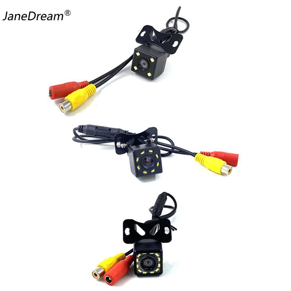 JaneDream Camera Quan Sát Phía Sau Xe Hơi 4LED/8LED/12LED Camera Lùi Dự Phòng Chống Nước HD Góc Rộng Không Có Cáp RCA & Cáp Nguồn