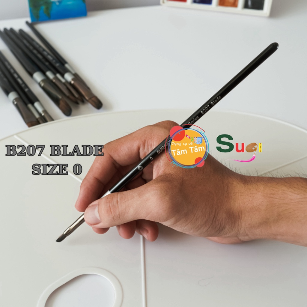 Cọ Vẽ Lông thú ( Lông Sóc )  Sunway Đầu Vát B207 Blade Brush - Tâm tâm - Sugi Art Shop